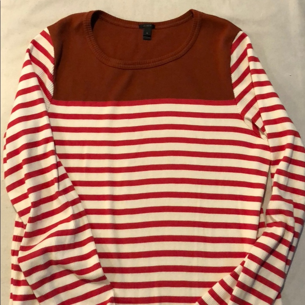 Jcrew Xl red color blocked striped sweater